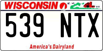 WI license plate 539NTX