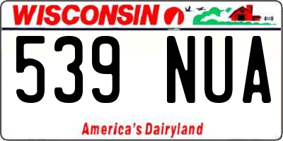 WI license plate 539NUA
