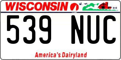 WI license plate 539NUC