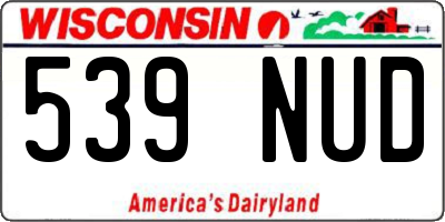 WI license plate 539NUD