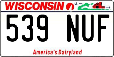WI license plate 539NUF