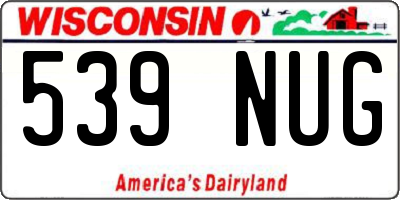 WI license plate 539NUG