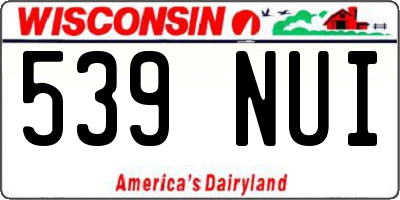 WI license plate 539NUI