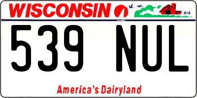 WI license plate 539NUL