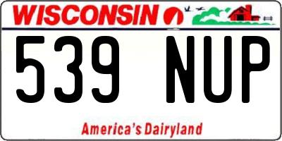WI license plate 539NUP