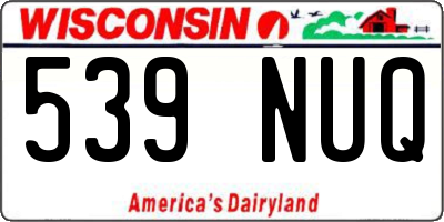 WI license plate 539NUQ