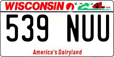 WI license plate 539NUU