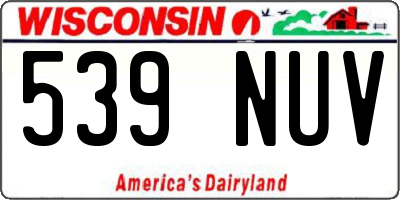 WI license plate 539NUV
