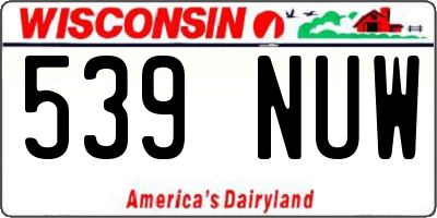 WI license plate 539NUW