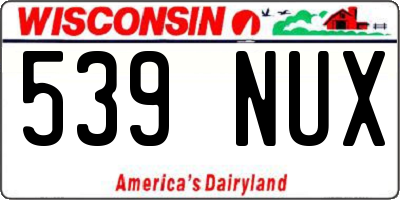 WI license plate 539NUX