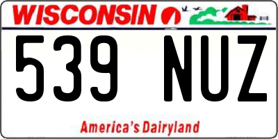 WI license plate 539NUZ