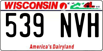 WI license plate 539NVH