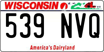 WI license plate 539NVQ