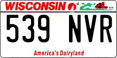 WI license plate 539NVR