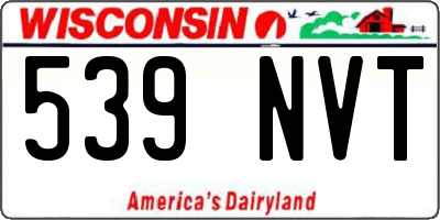 WI license plate 539NVT