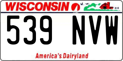 WI license plate 539NVW