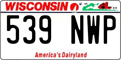 WI license plate 539NWP