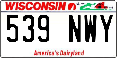 WI license plate 539NWY