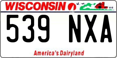 WI license plate 539NXA