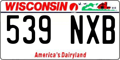 WI license plate 539NXB