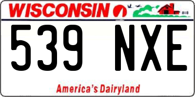 WI license plate 539NXE