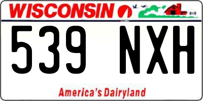 WI license plate 539NXH