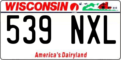 WI license plate 539NXL