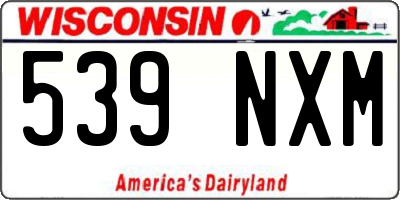 WI license plate 539NXM