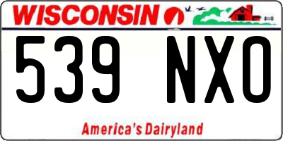 WI license plate 539NXO