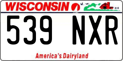 WI license plate 539NXR