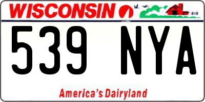 WI license plate 539NYA