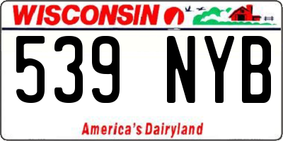 WI license plate 539NYB
