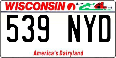 WI license plate 539NYD