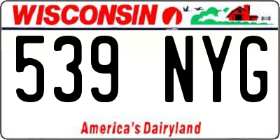 WI license plate 539NYG