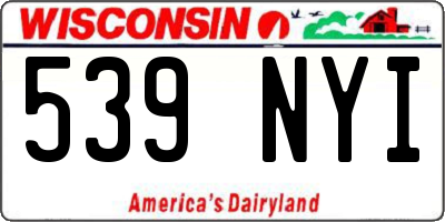 WI license plate 539NYI