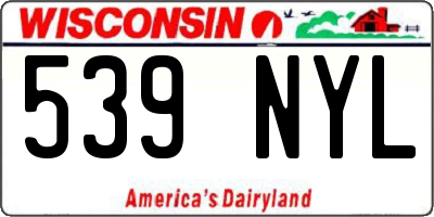 WI license plate 539NYL