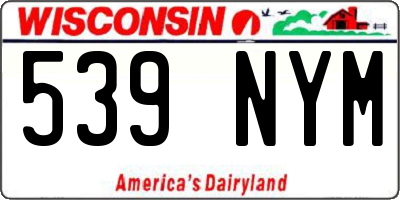 WI license plate 539NYM