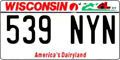 WI license plate 539NYN