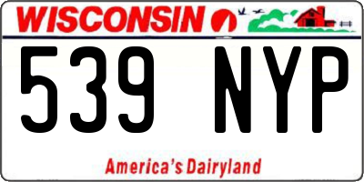 WI license plate 539NYP