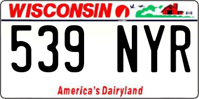 WI license plate 539NYR
