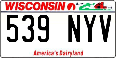 WI license plate 539NYV
