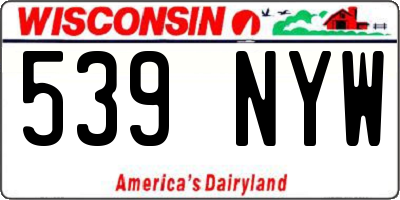 WI license plate 539NYW