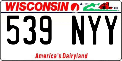 WI license plate 539NYY