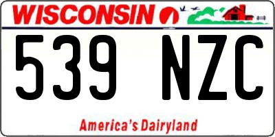 WI license plate 539NZC