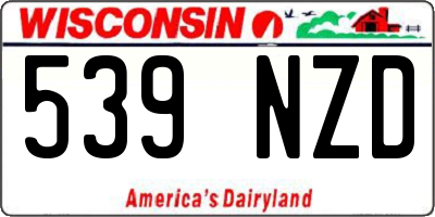 WI license plate 539NZD