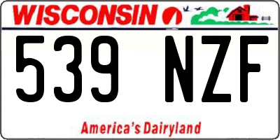 WI license plate 539NZF