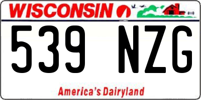 WI license plate 539NZG