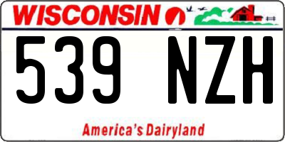 WI license plate 539NZH
