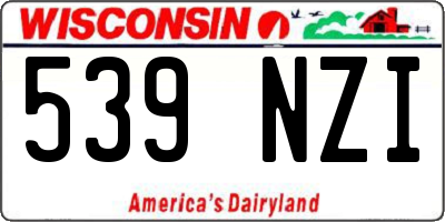 WI license plate 539NZI