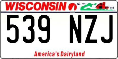 WI license plate 539NZJ